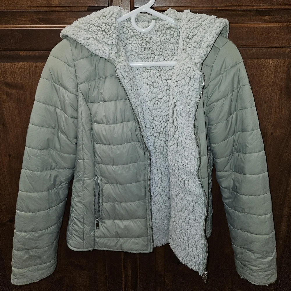 Love Tree Reversible Sherpa-Lined Quilted Jacket – Size Small - Picture 1 of 9